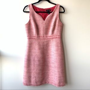 White House Black Market Pink Metallic Tweed Dress
